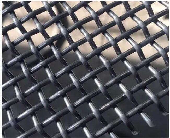 Manganese steel sieve, plain weave, black steel crimped wire mesh ...